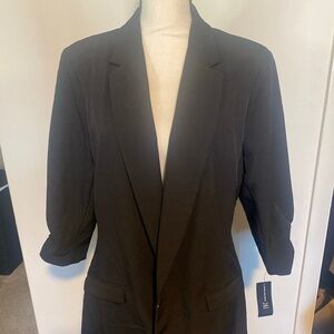 I.N.C.  Black Blazer Jacket Women’s Size L Roll Sleeve (NWT)